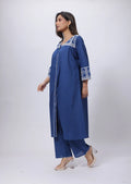 Prussian Blue Co-ord Set - Embroidered Co-ord Set in Prussian Blue