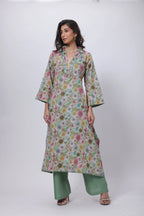 Green 2 Piece Suit Set - Printed Two Piece Suit Set in Green