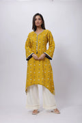 Mustard Long Length Kurti - Printed Long Length Kurti in Mustard Yellow
