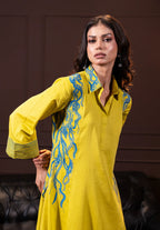 Embroidered Co-ord Set in Liril Yellow