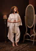 Embroidered Indo Western Set in Ecru