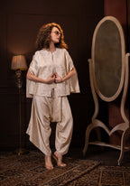 Embroidered Indo Western Set in Ecru