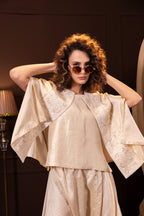 Embroidered Indo Western Set in Ecru