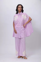 Lilac Indo Western Set - Shirt styled Kaftan Co-ord Set in Lilac