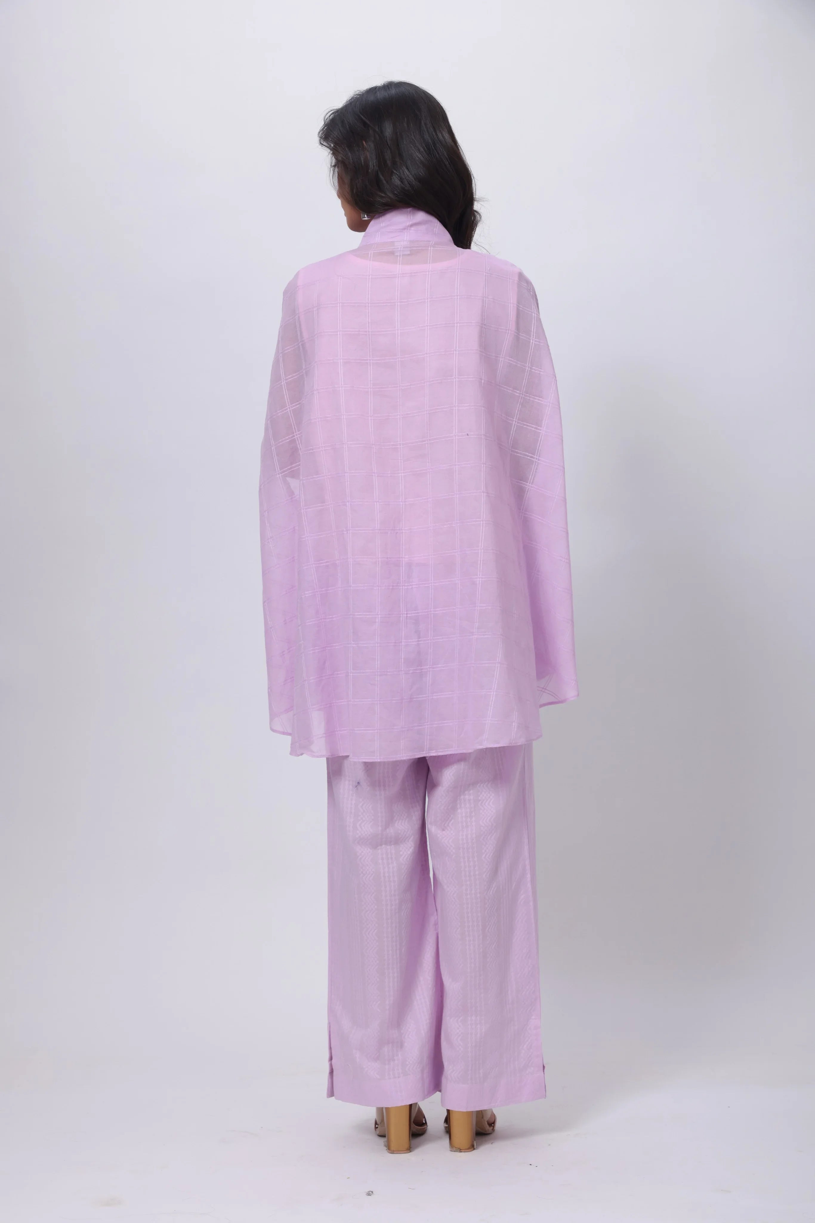 Shirt styled Kaftan Co-ord Set in Lilac