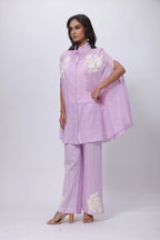 Shirt styled Kaftan Co-ord Set in Lilac