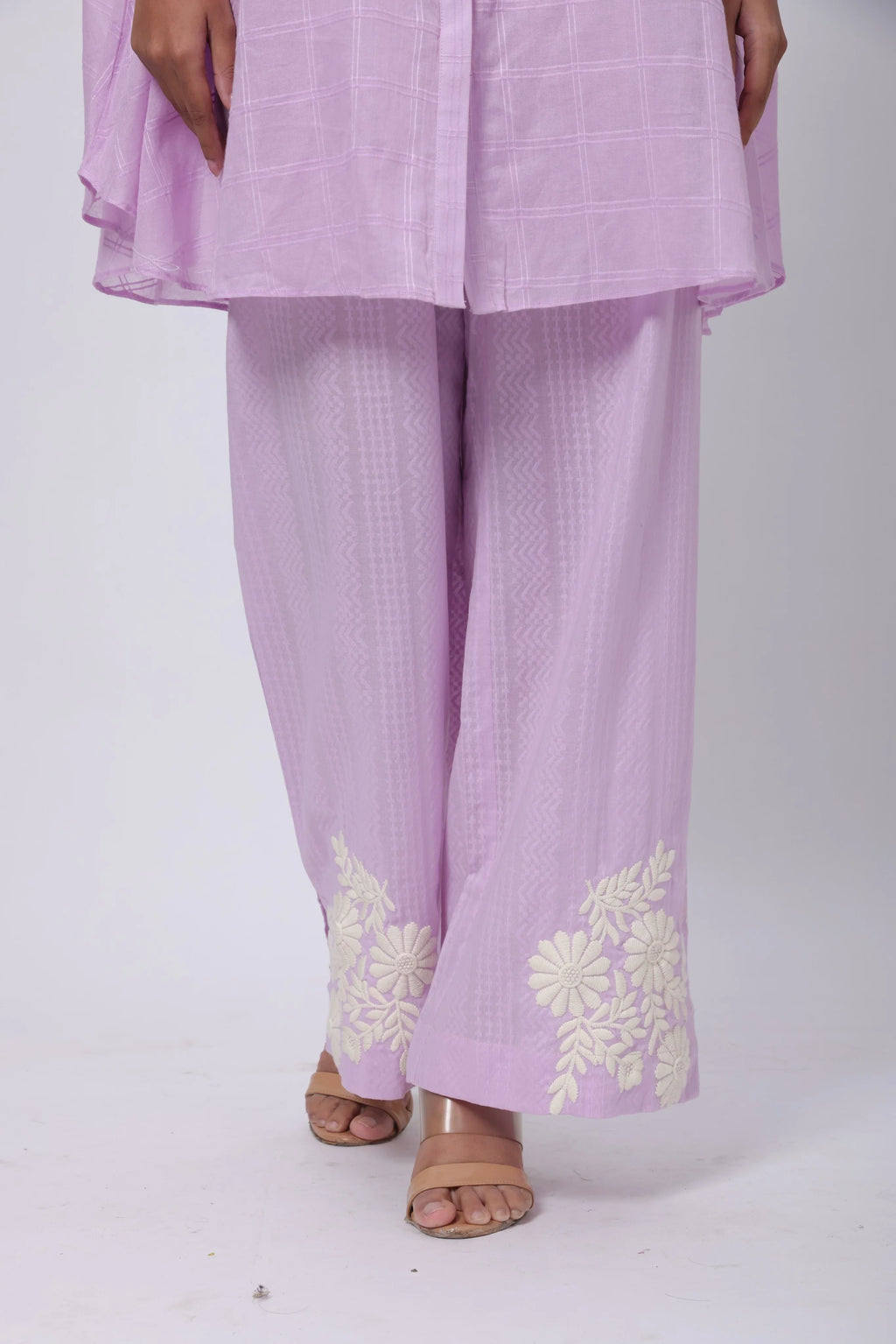 Shirt styled Kaftan Co-ord Set in Lilac