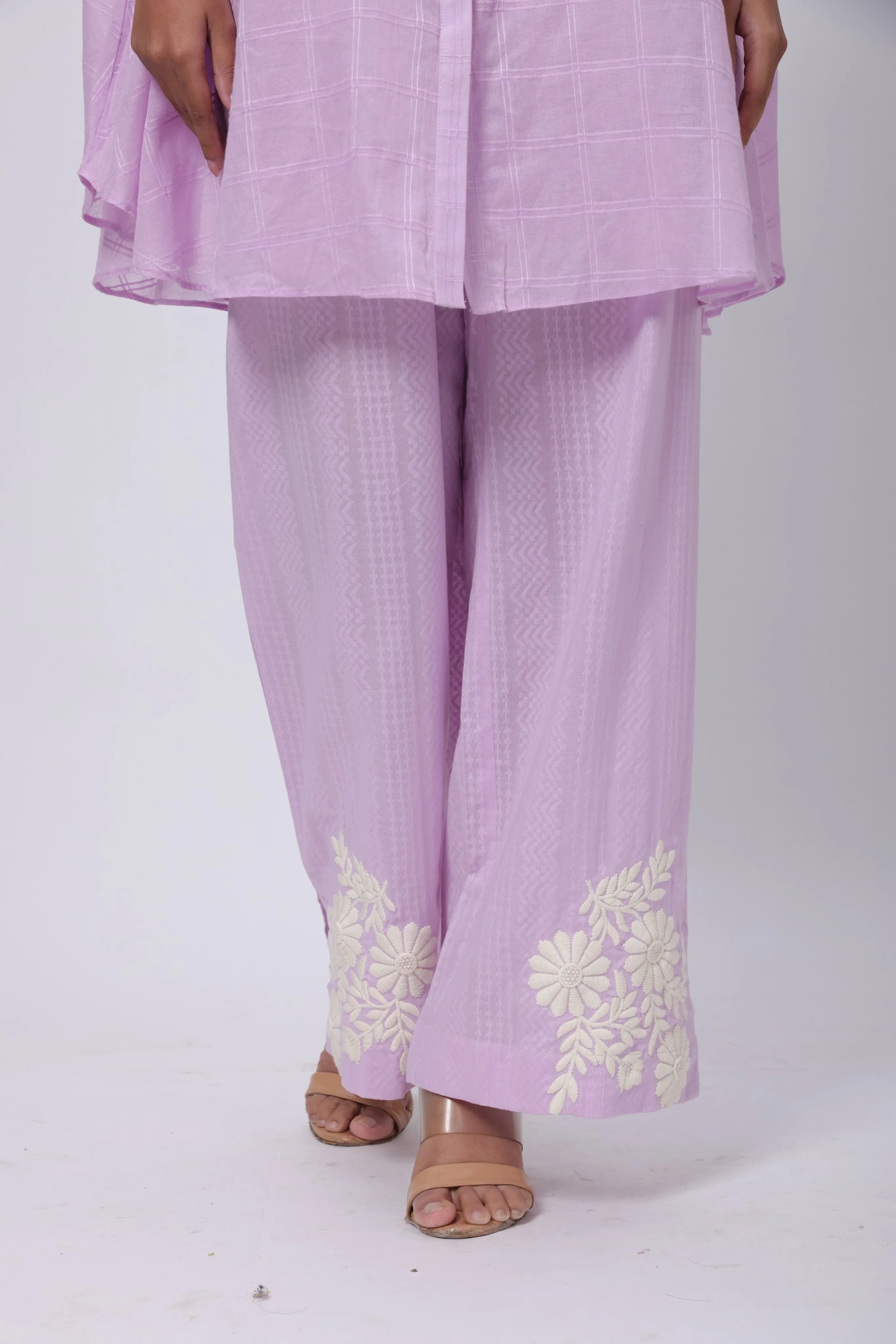 Shirt styled Kaftan Co-ord Set in Lilac