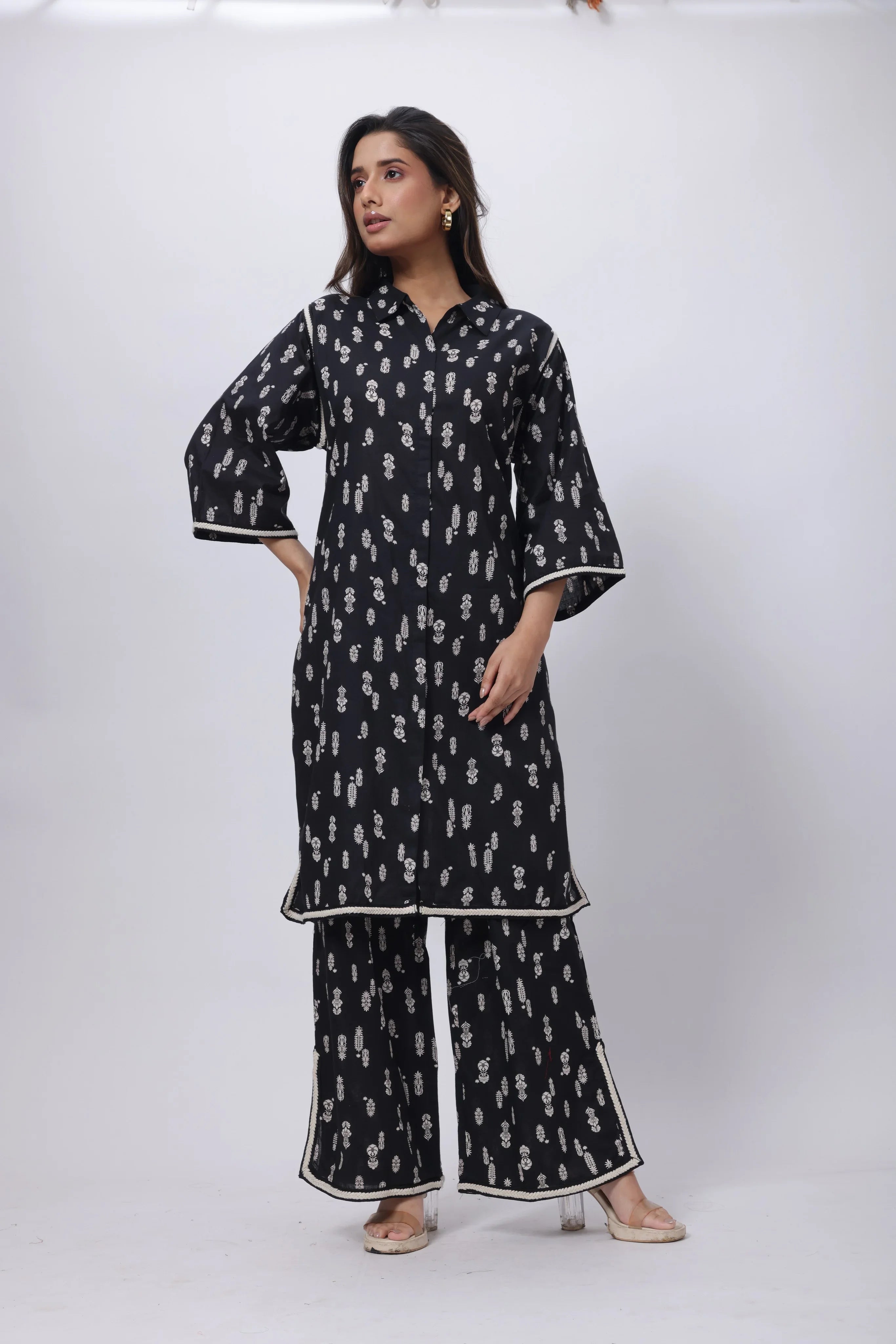 Printed Two Co-ord Set in Black