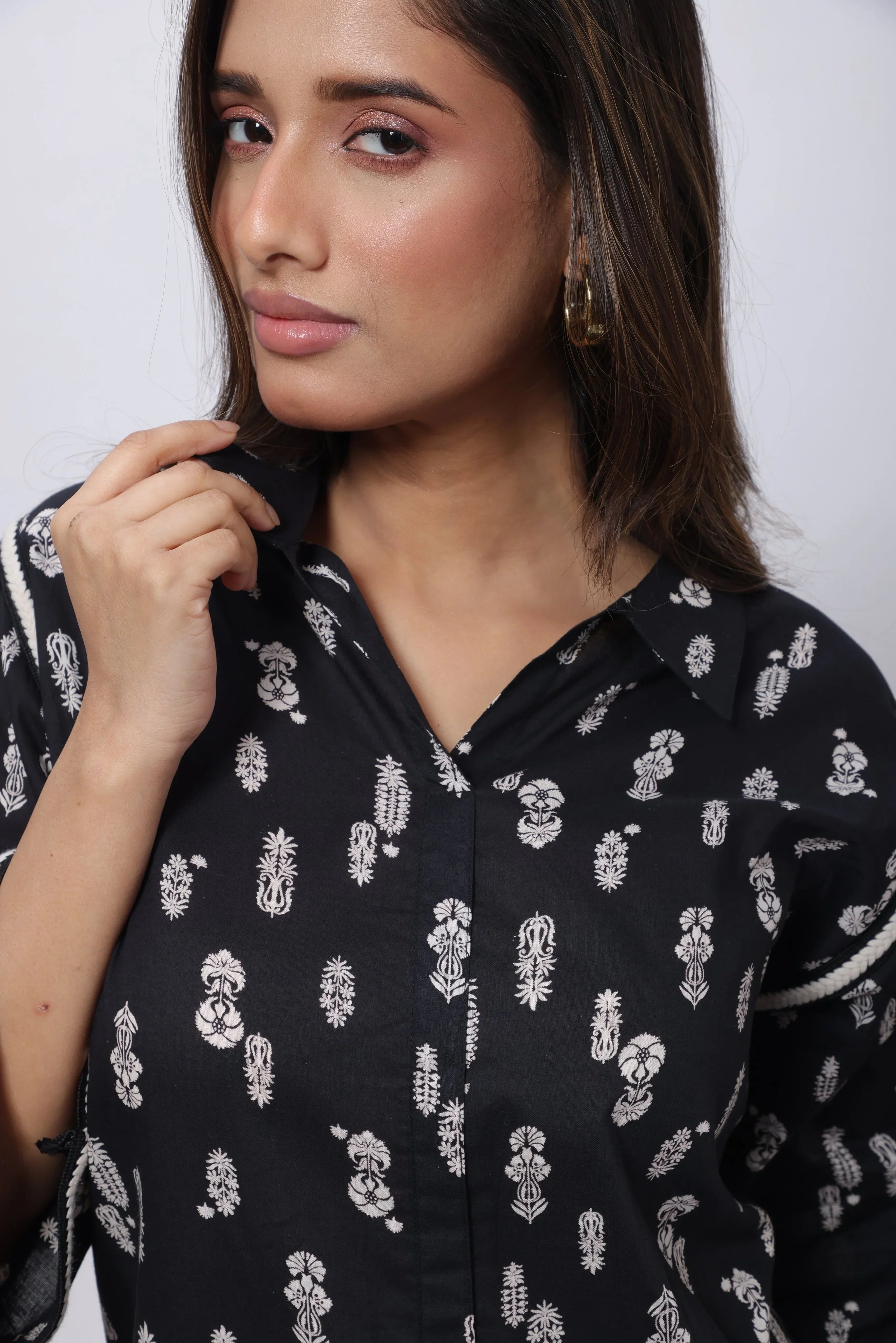 Printed Two Co-ord Set in Black