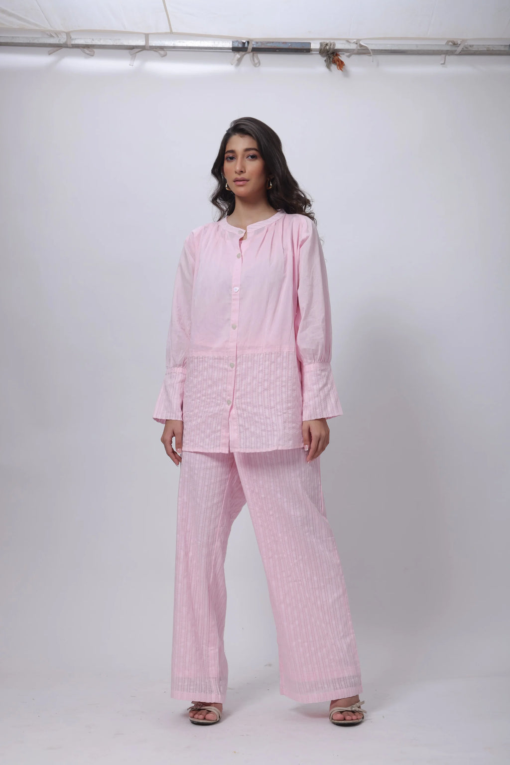 Textured Co-ord Set in Baby Pink