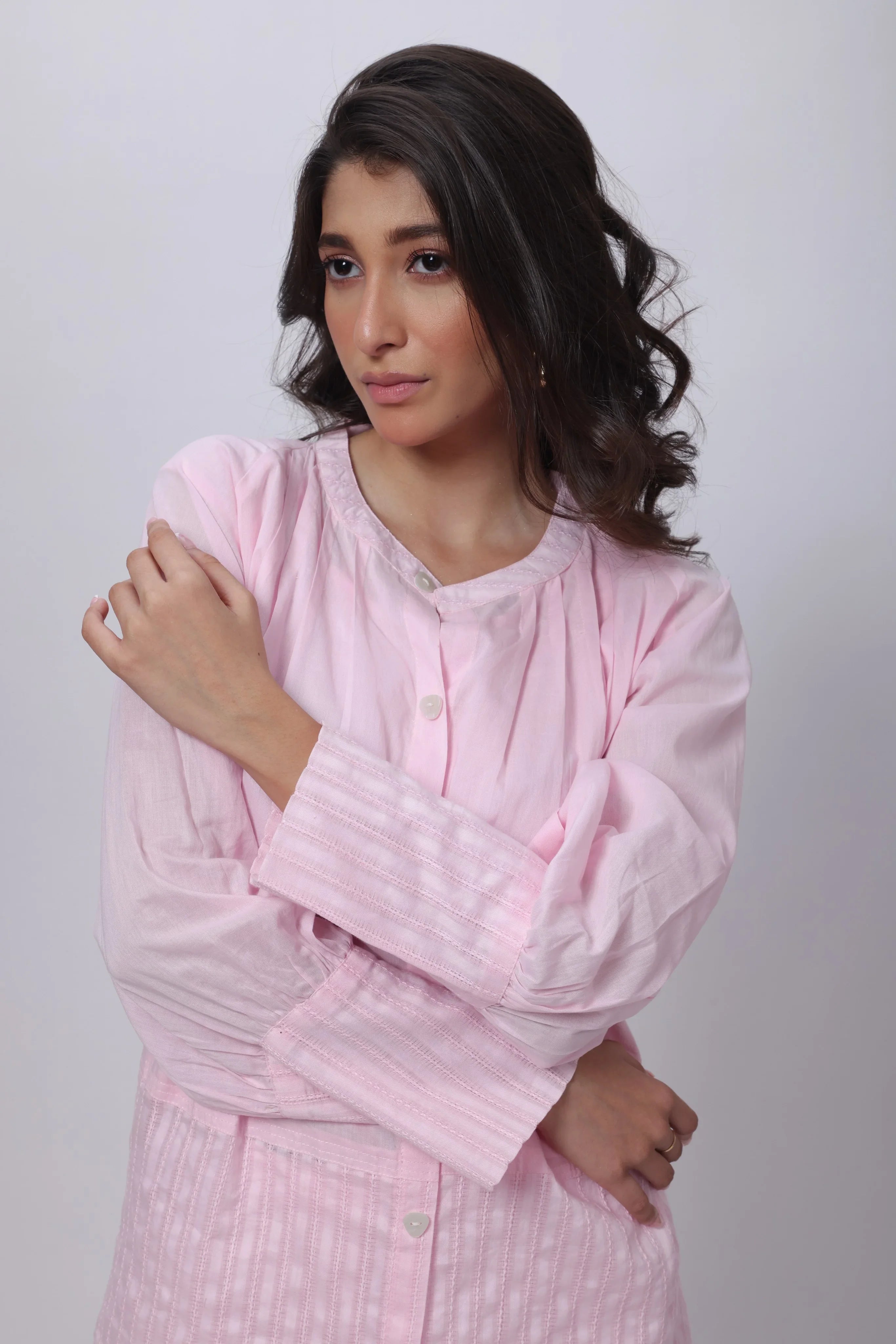 Textured Co-ord Set in Baby Pink