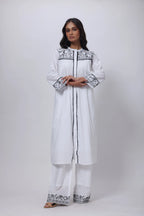 Embroidered Co-ord Set in White