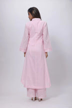 A Line Texture Co-ord Set in Baby Pink