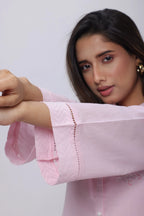 A Line Texture Co-ord Set in Baby Pink