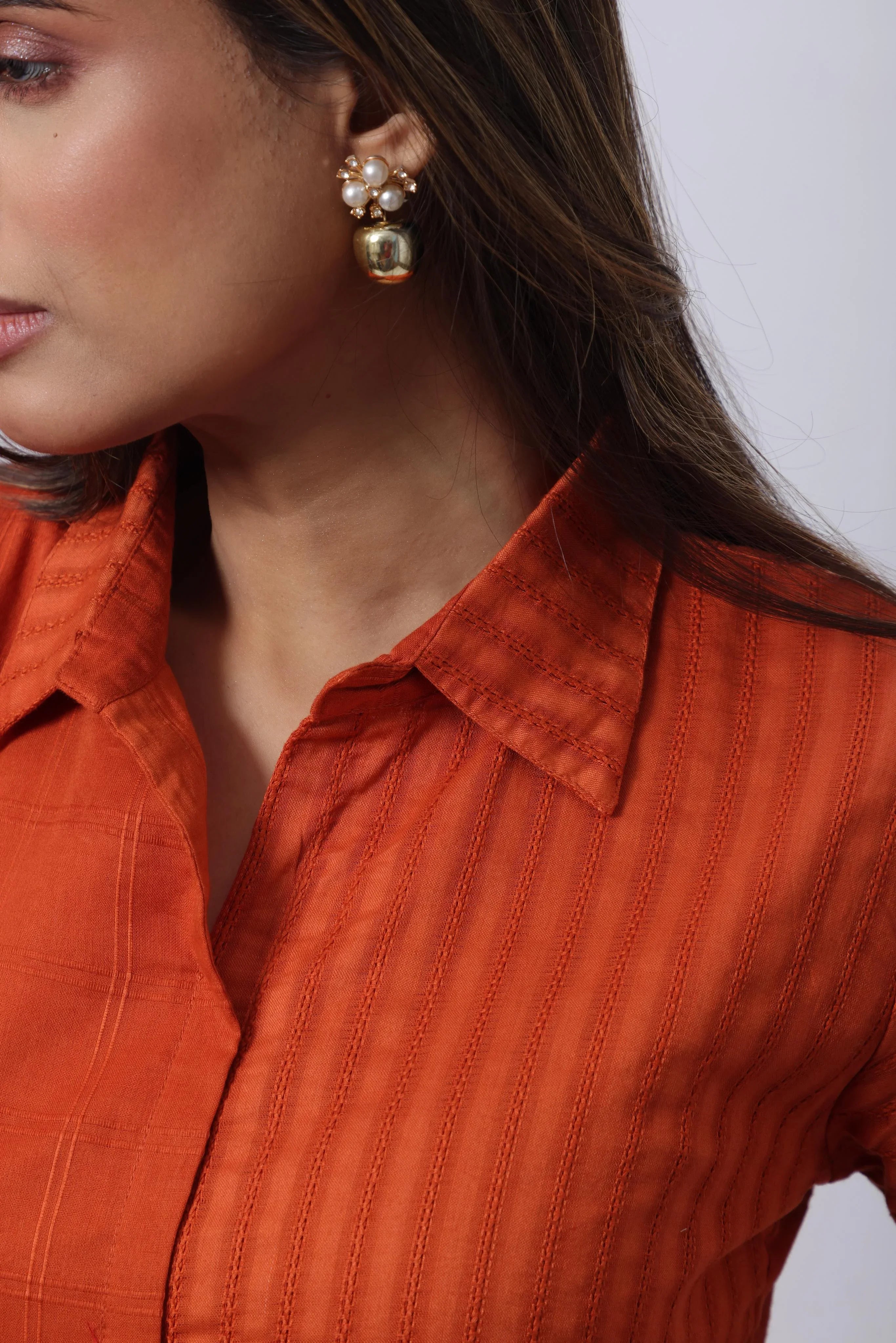 Textured Co-ord Set in Saffron