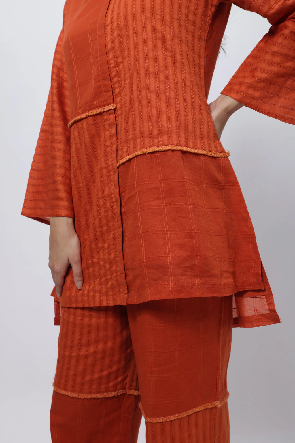 Textured Co-ord Set in Saffron