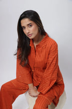 Textured Co-ord Set in Saffron