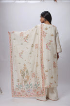 Printed Three Piece Suit Set in Ecru