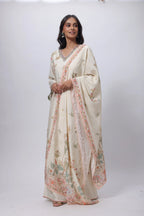 Printed Three Piece Suit Set in Ecru