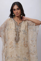 Kaftan Styled Coord Set in Ecru