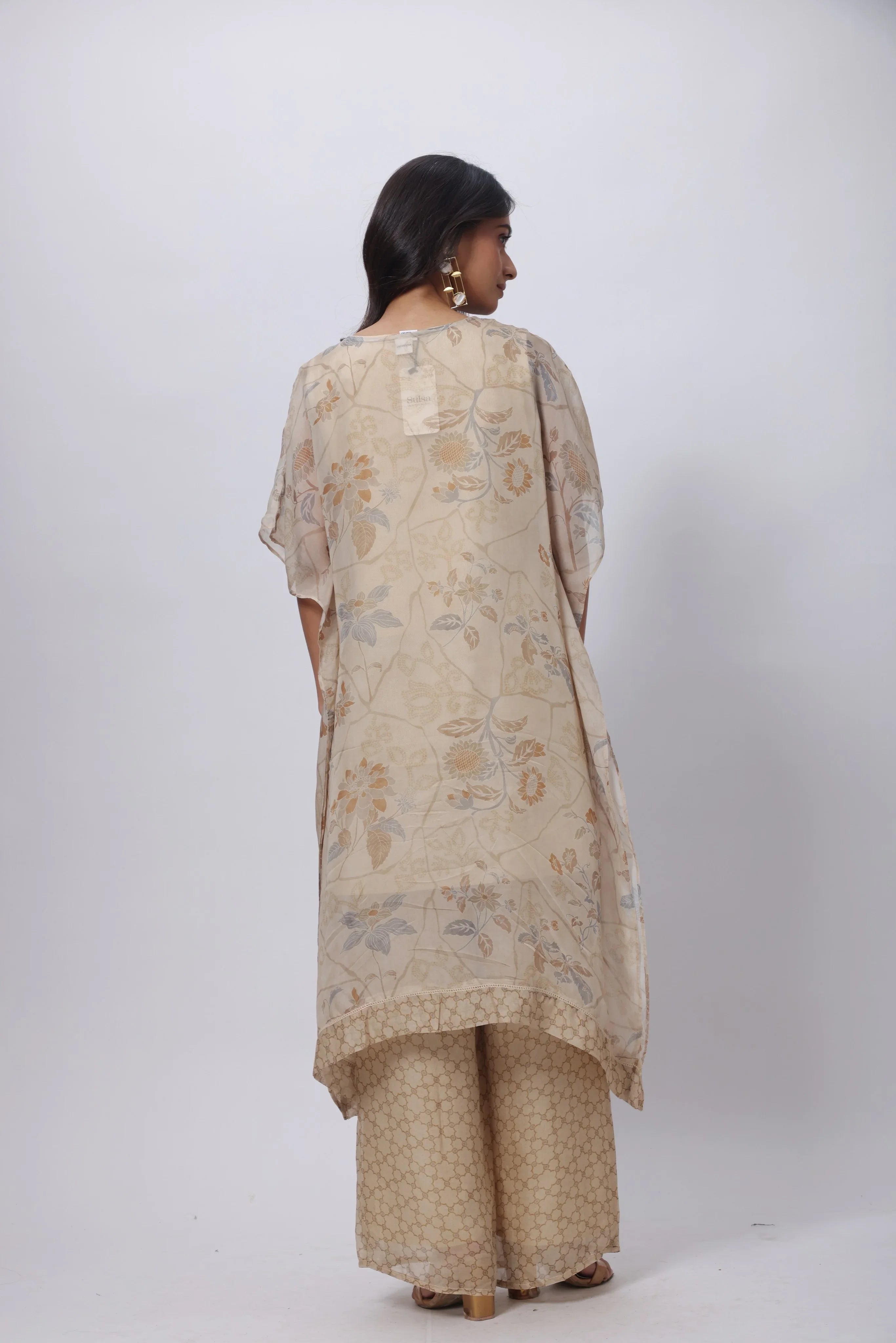 Kaftan Styled Coord Set in Ecru