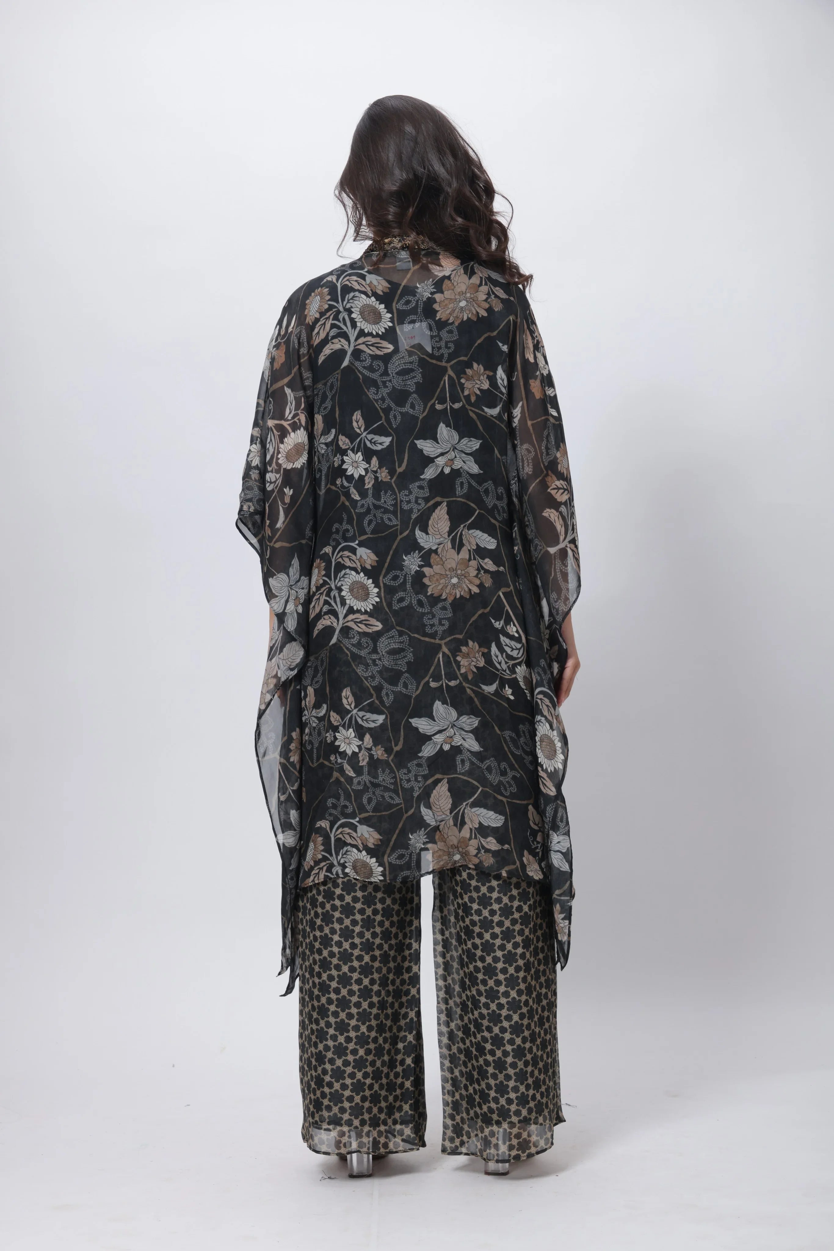 Kaftan Styled Coord Set in Black