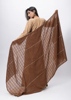 Textured Three Piece Suit Set in Brown