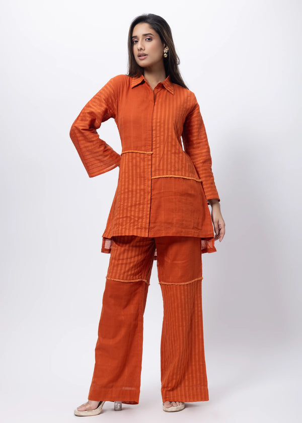 Textured Co-ord Set in Saffron