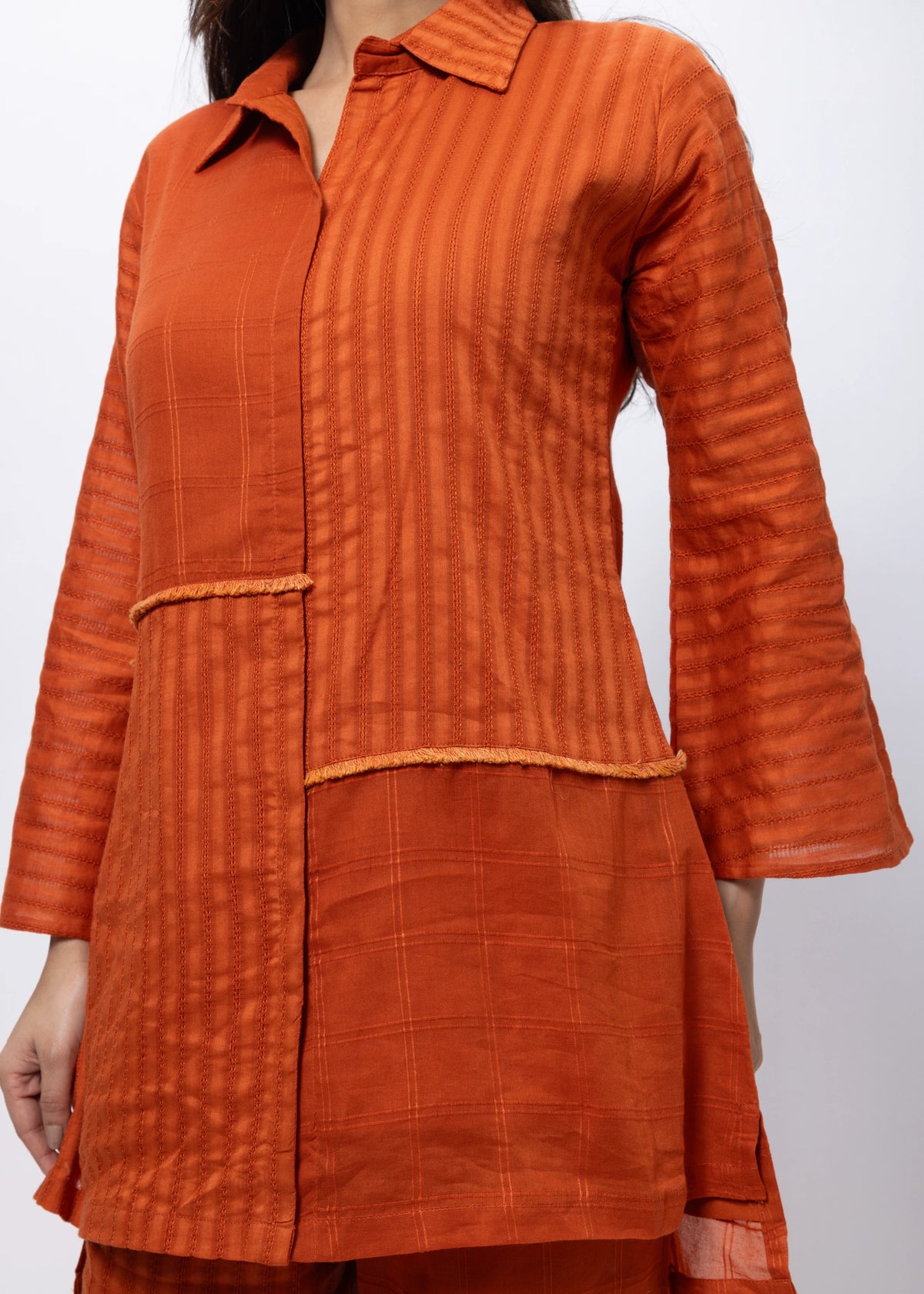 Textured Co-ord Set in Saffron