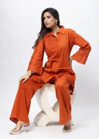 Textured Co-ord Set in Saffron