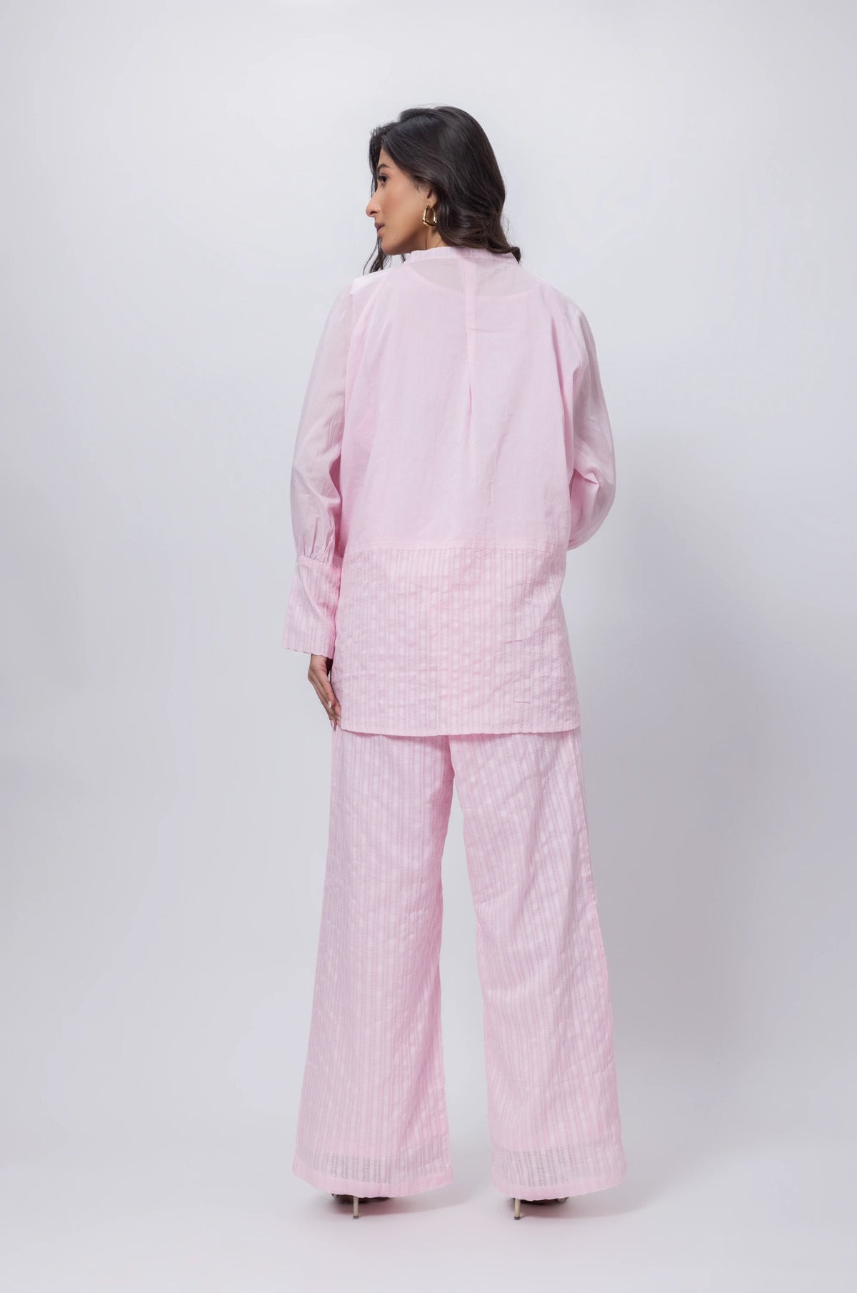 Textured Co-ord Set in Baby Pink