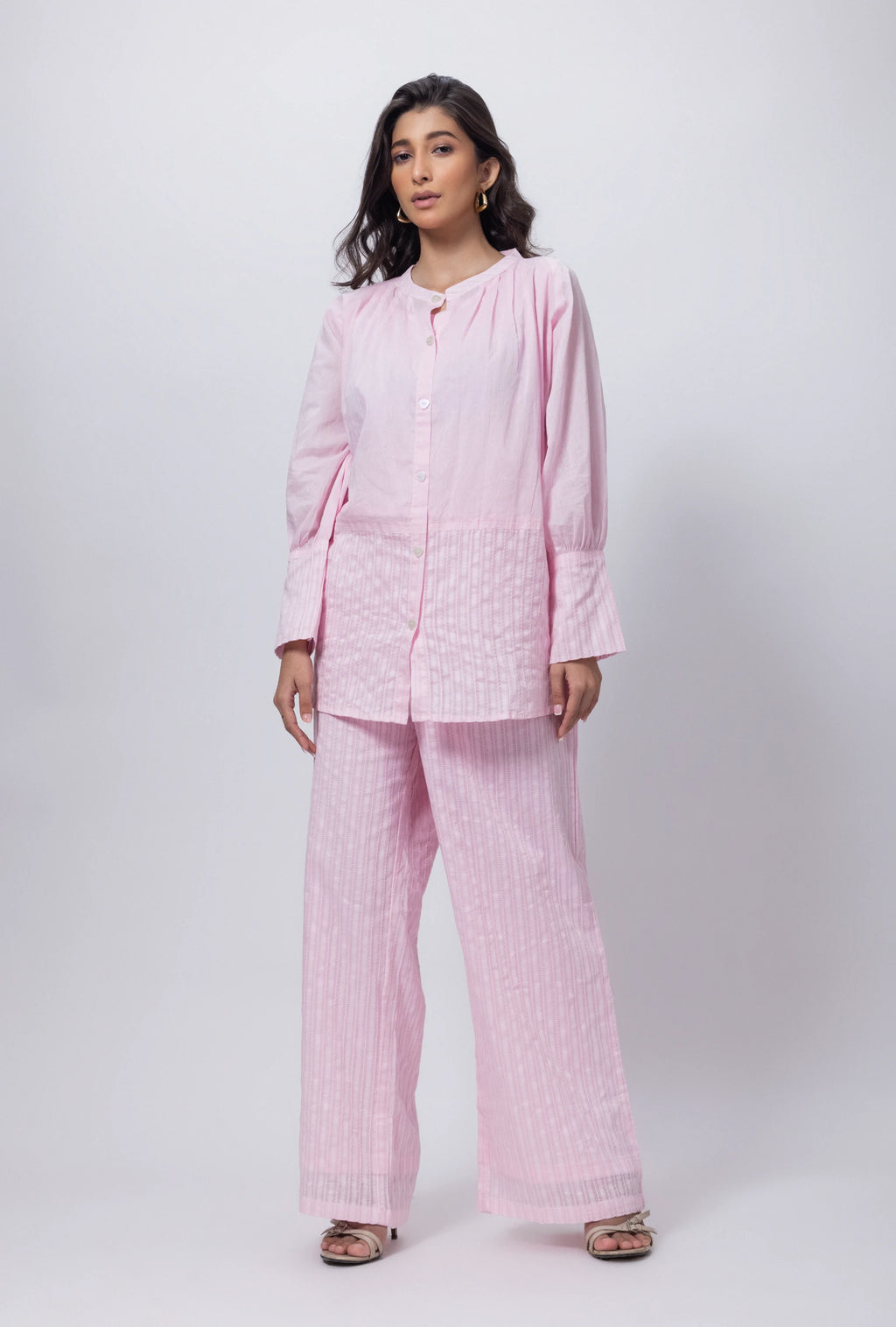 Textured Co-ord Set in Baby Pink