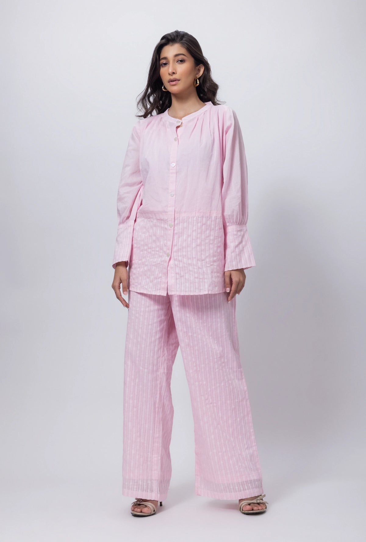 Textured Co-ord Set in Baby Pink