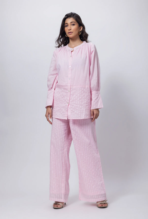 Textured Co-ord Set in Baby Pink
