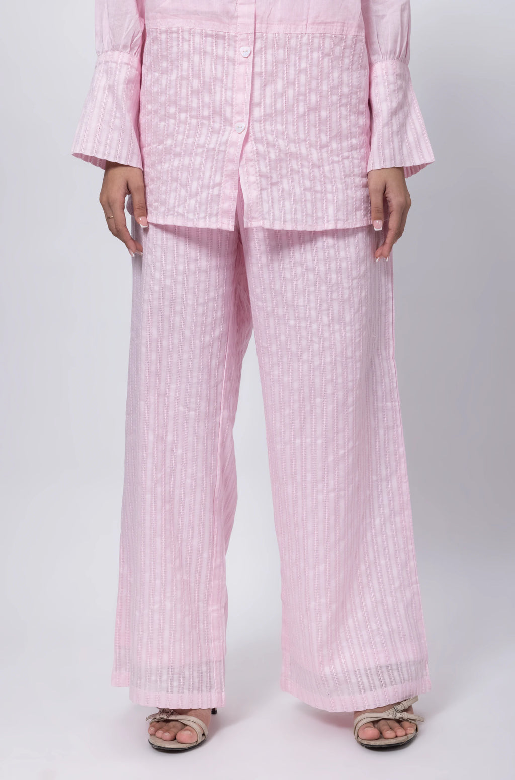 Textured Co-ord Set in Baby Pink