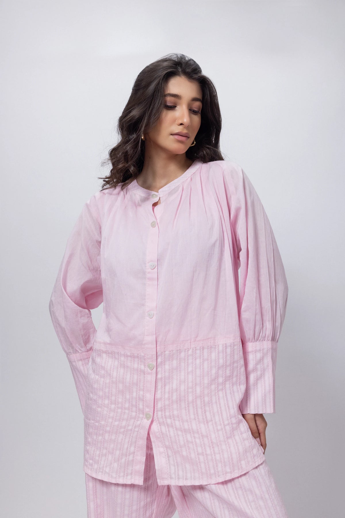 Textured Co-ord Set in Baby Pink