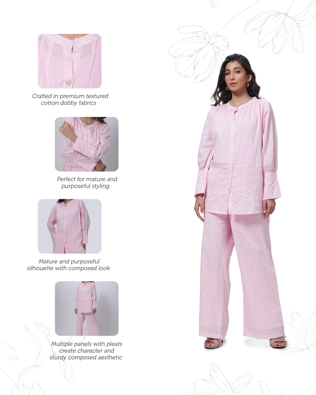 Textured Co-ord Set in Baby Pink