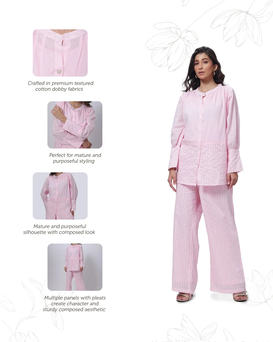 Textured Co-ord Set in Baby Pink