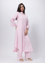 A Line Texture Co-ord Set in Baby Pink