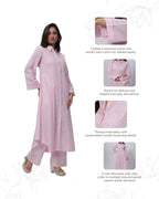 A Line Texture Co-ord Set in Baby Pink