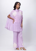 Shirt styled Kaftan Co-ord Set in Lilac