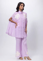 Shirt styled Kaftan Co-ord Set in Lilac