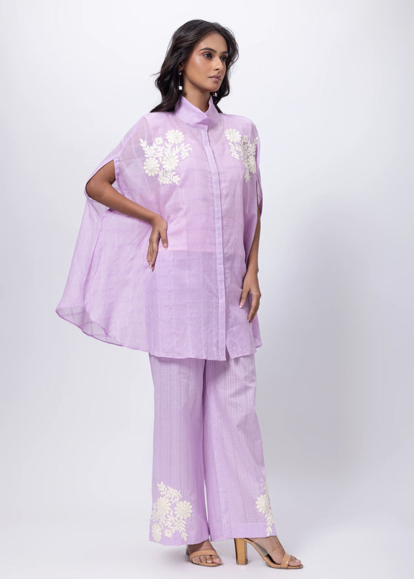 Shirt styled Kaftan Co-ord Set in Lilac