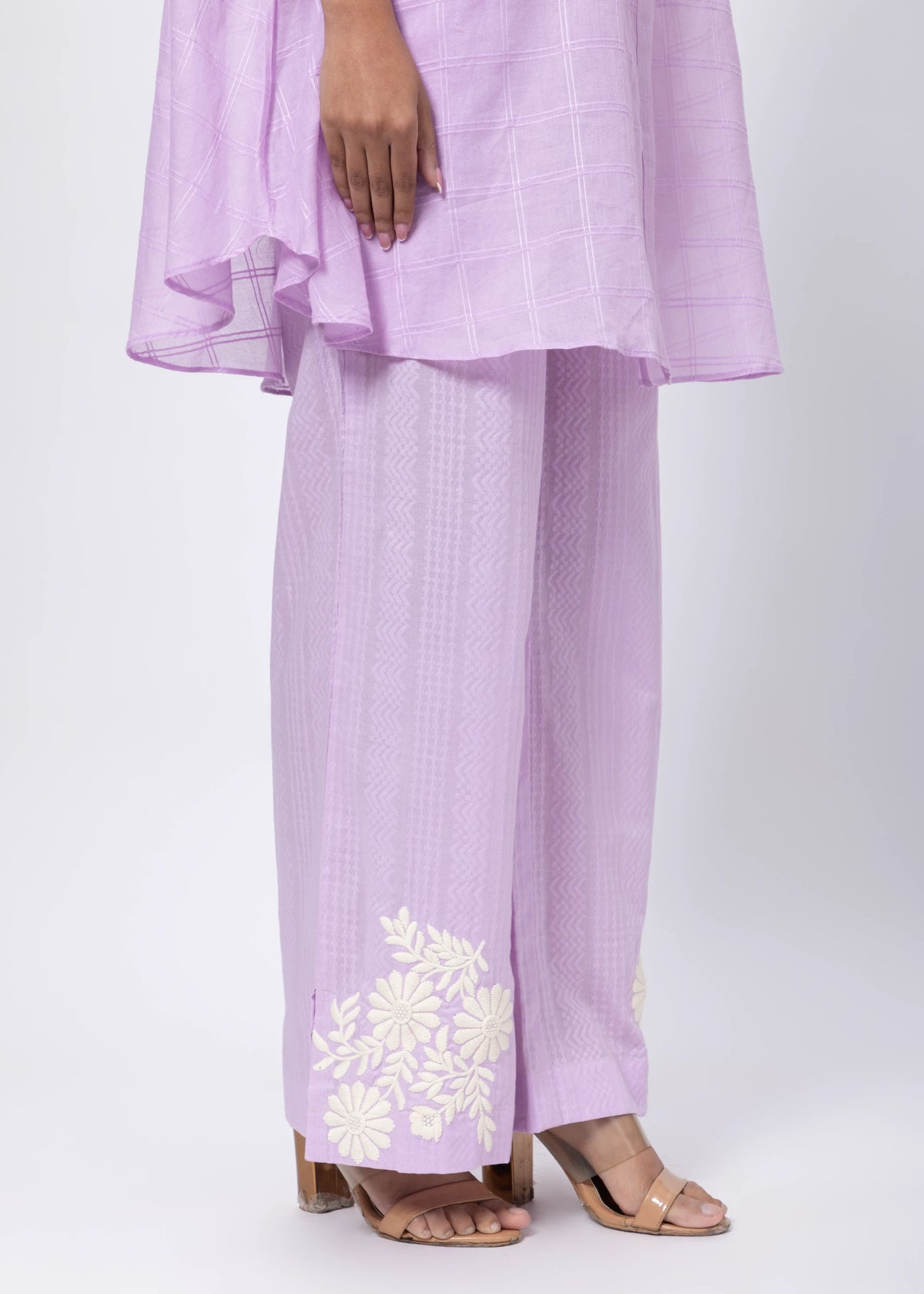 Shirt styled Kaftan Co-ord Set in Lilac