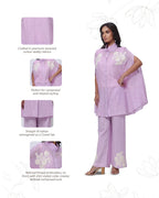 Shirt styled Kaftan Co-ord Set in Lilac