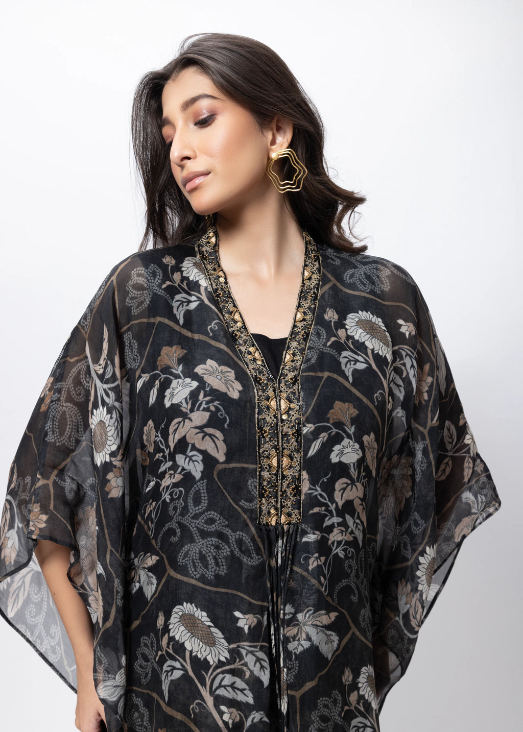 Kaftan Styled Coord Set in Black