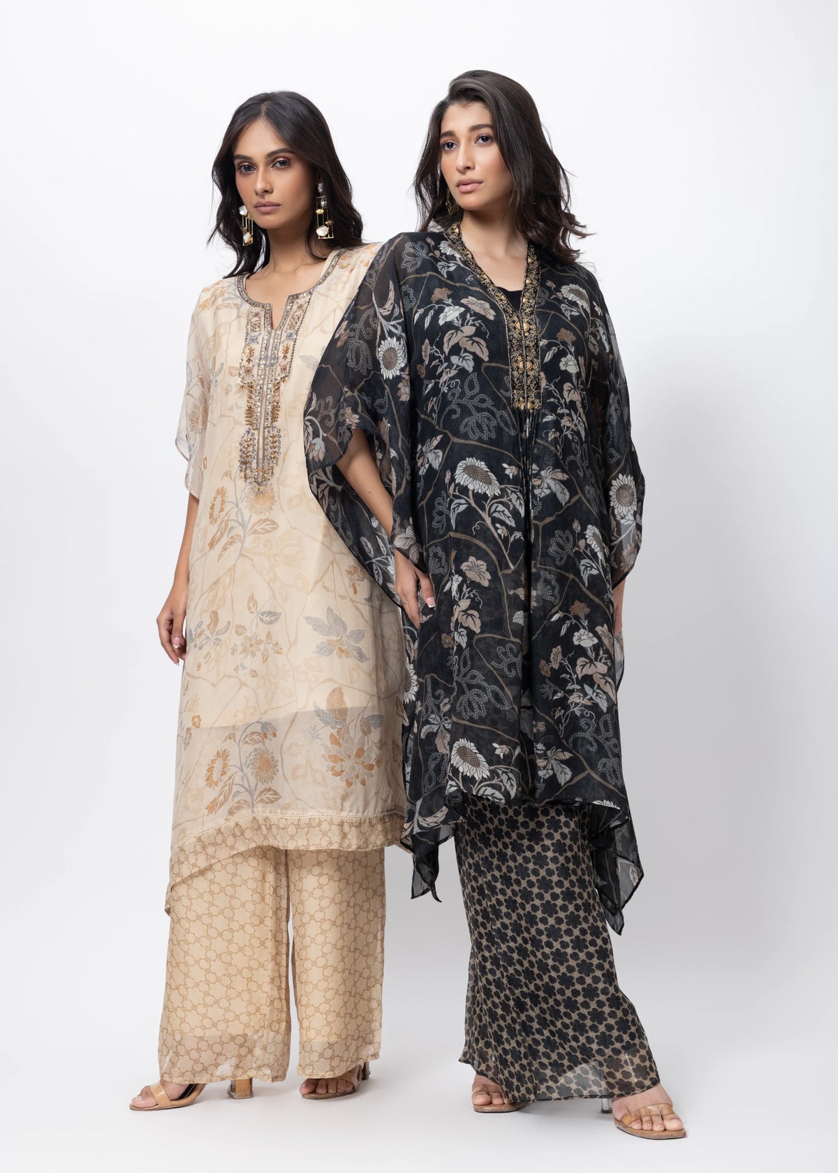 Kaftan Styled Coord Set in Black