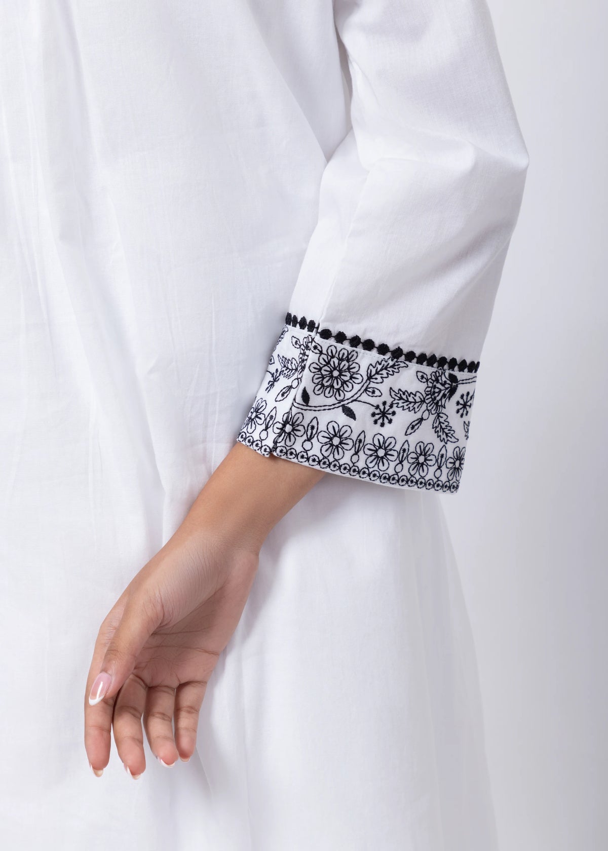 Embroidered Co-ord Set in White
