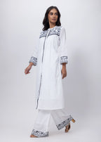 Embroidered Co-ord Set in White
